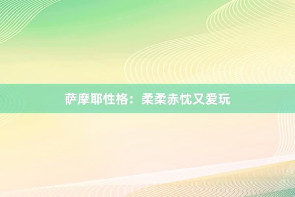 萨摩耶性格：柔柔赤忱又爱玩